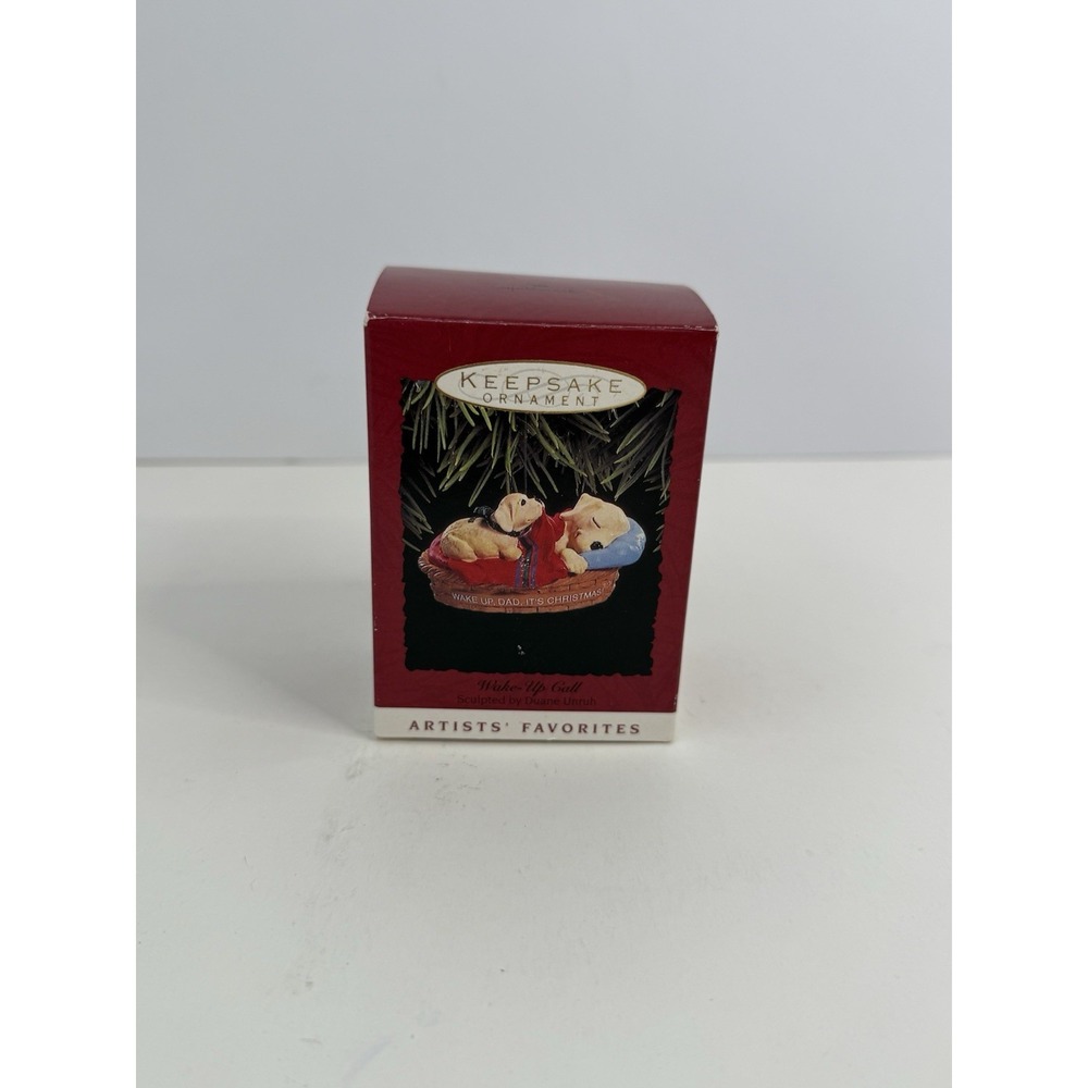 Vintage 1993 Hallmark Keepsake‎ Ornament Wake-Up Call Duane Unruh Dog NIB